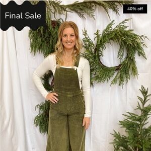 Olive Green Corduroy Jumpsuit